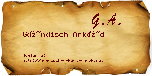 Gündisch Arkád névjegykártya
